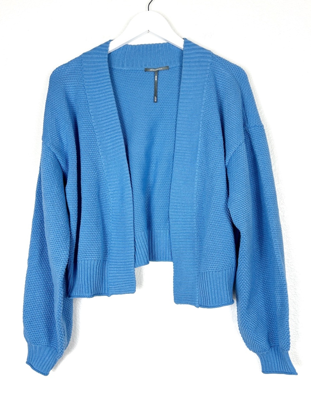 Anthropologie cropped open front knit cardigan sweater minimalist OS one size